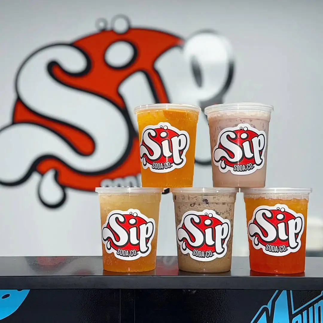 customizable drink with syrups and cream compared to traditional soda can showing personalization differences