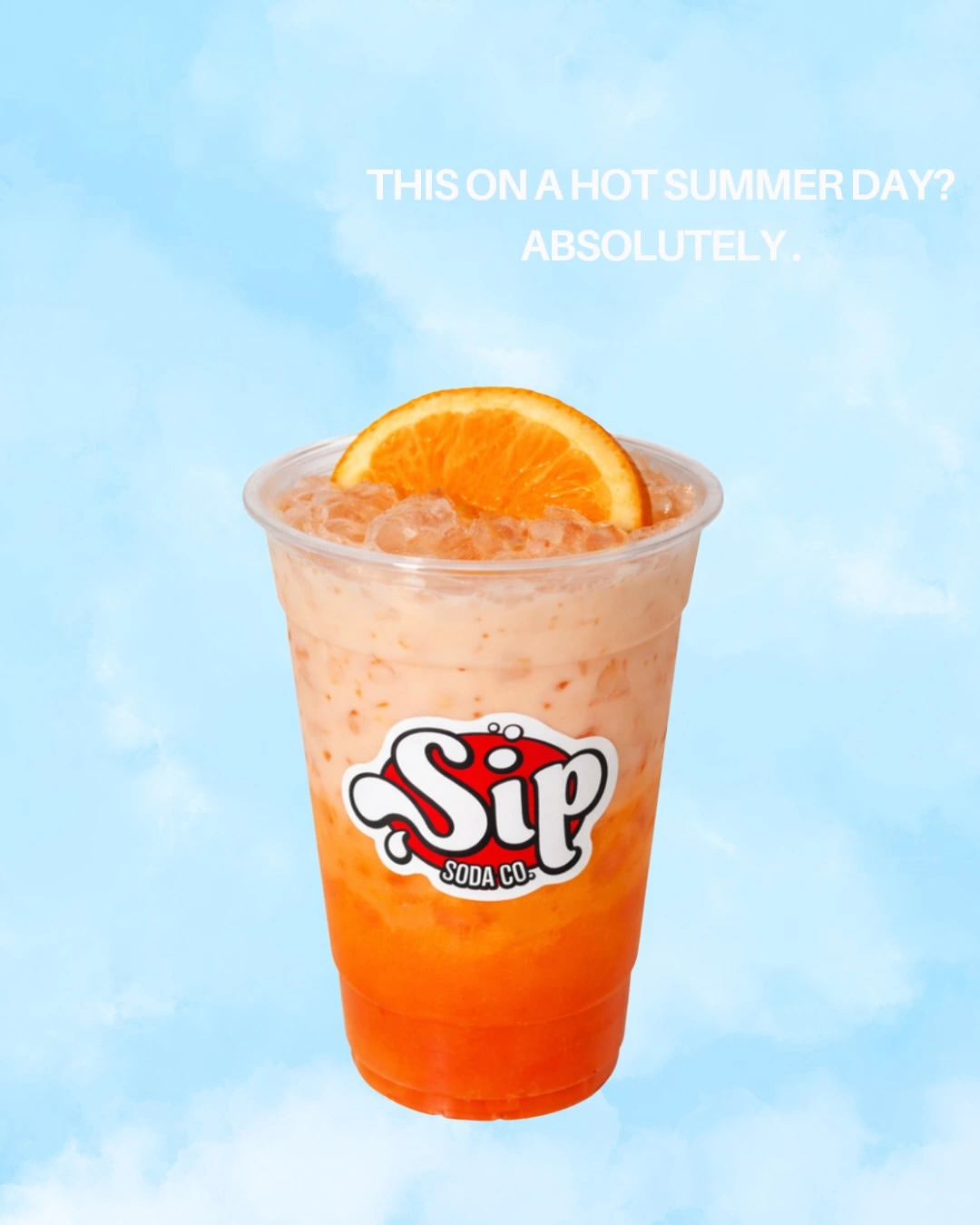 Caffeine-free dirty soda with fruit flavours and nugget ice at Sip Soda