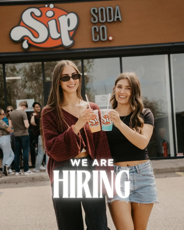 🚨 WE’RE HIRING — Sip Soda Co is looking for new team members! 
We’re located in Sherwood Park, Alberta, and we need some fun, friendly, and reliable people to join our crew ASAP!

How to apply:
Send us a quick video resume (under 3 minutes) sharing:
•Who you are
•Why you want to work at Sip
•What makes you a great fit (experience or just good vibes)
•Your availability

📍 Job Location: Sip Soda – Sherwood Park
📆 Deadline to apply: Submit your video by June 13th
📫 Send your video via DM or email it to: info@sipsoda.ca

We’re hiring quickly, so don’t wait! This is the perfect job if you love people, drinks, and being part of something fun & exciting!🥤💌