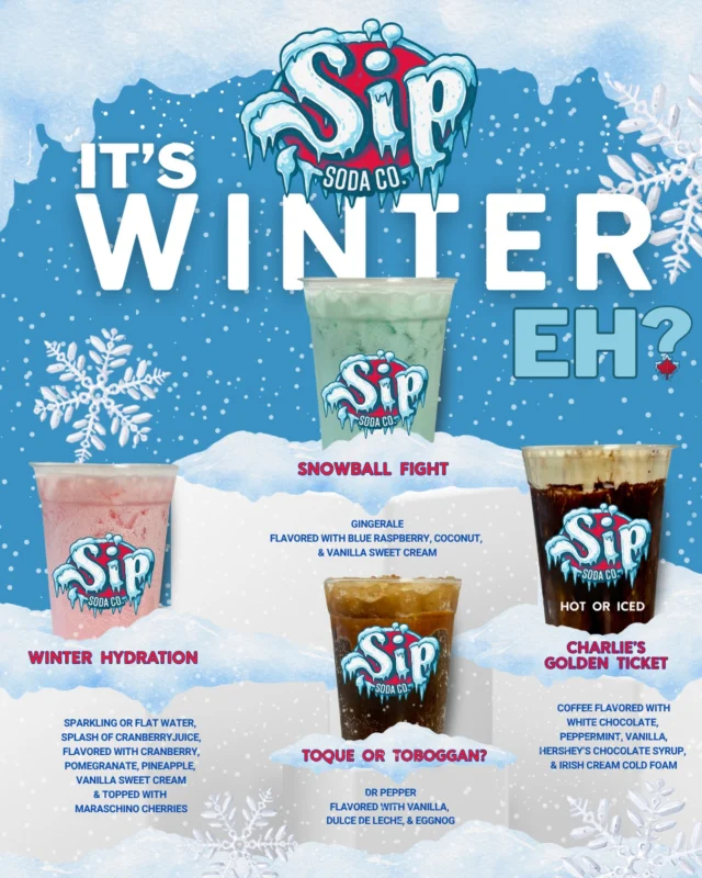 Introducing our new Winter Menu Starting November 20❄️☃️✨
Four flavours crafted for Canadian winters and all your cozy season cravings. Whether you love something fruity, creamy, chocolatey, or nostalgic, we made something just for you.

Bundle up, grab your favourite, and make this season your sweetest one yet. Comment which one you are most excited to try 👇
